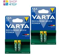 4 VARTA RECHARGE ACCU POWER AAA BATTERIES LR03 1000mAh NiMH 2BL 1.2V HR03 NUEVO