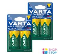 4 VARTA RECHARGE ACCU POWER D HR20 BATTERIES NiMH 1.2V 3000mAh MONO TORCIA NUEVO