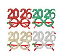 4 vasos de papel para Año Nuevo 2026, vasos con purpurina para desear un feliz año nuevo 2026, vasos divertidos para fiestas, accesorios para fotos de Nochevieja, artículos para fiestas de Nochevieja