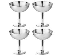 4 vasos para helados de acero inoxidable, 240 ml, diámetro de 10 cm, cuencos de postre, cuencos para helados, cuencos de postre, cuencos de postre con pie para helados, frutas, yogur, postres