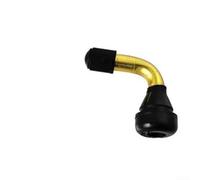 4 vástagos de válvula de ángulo de goma para neumáticos sin cámara, boquilla de 90 grados, adecuado para ruedas de disco, negro y dorado (4 piezas PVR40)