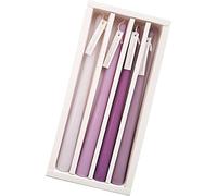 4 velas cónicas de poste largo, velas perfumadas sin humo, velas de larga duración, sin goteo, decoración del hogar, decoración de cocina, decoración de boda (morado)