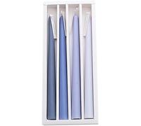 4 velas cónicas de poste largo, velas perfumadas sin humo, velas sin goteo, decoración del hogar, cocina, decoración de boda (azul)