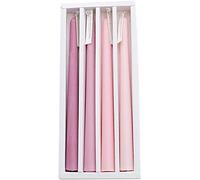 4 velas cónicas de poste largo, velas perfumadas sin humo, velas sin goteo, decoración del hogar, cocina, decoración de boda (rosa)