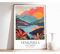 4 Venezuela Travel Poster Venezuela Print South America Travel Art Tropical decor Latin Art Sou Poster A4 - Inspirador Motivacional Arte de la pared Vida diaria Cita alentadoras frases cortas famosas