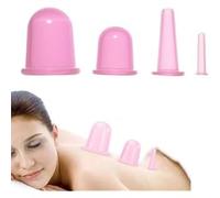 4 ventosas faciales de silicona, copas de masaje facial, copa de silicona anticelulitis, copas de masaje con succión al vacío para cuello, para cuerpo, cuello, espalda y tratamientos de belleza