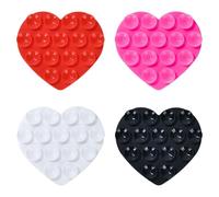 4 Ventosas para Teléfono Móvil En Forma De Corazón, Ventosas para Teléfono Móvil De Doble Cara, Ventosas De Silicona para Teléfono Móvil, Accesorios para Teléfono Móvil