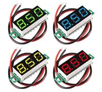 4 voltímetros digitales mini de 0,28 pulgadas, voltímetro, indicador LED, rango de medición CC 2,4 - 30 V, comprobador de tensión de dos cables, protección de polaridad inversa y medición precisa de