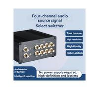 4 Way Bi-Directional RCA Stereo Audio 1 in 4 Out or 4 in 1 Out L/R Jack Sound Channel RCA Audio Switcher Selector