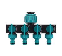 4 Way Hose Splitter | Heavy Duty ABS for Garden/Greenhouse/Drip Irrigation | G1 / 2 G3 / 4 G1 Threads & Quick Connect | 4 Independent Water Taps