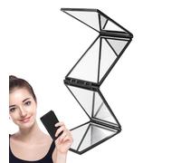 4 Way Mirrors for Hair Cutting - Portable Trifold | Adjustable Barber Mirror for Self Haircutting, 4-Way Hair Styling & Makeup Mirŕoŕ for Men Women, Compact Folding Mirror for Braiding at Home Travel