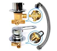 4 Way Split Shower Diverter Valve Brass Dual Functions Shower Mixing Valve Kit, Esta válvula mezcladora de ducha de primera calidad combina funcionalidad y estilo.