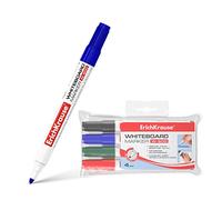 4 Whiteboard Marker Set w de 500 + Funda Erich Krause - Rotuladores Whiteboard Marker - Marcador punta redonda
