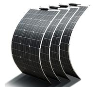 4 X 100W Flexible Solar Panel 24V/18V Panel Solar Solar Monocristalina Célula Solar Fotovoltaico Cargador Solar Sistema, con cable de carga, para baterías de 12V Camper Car Boat