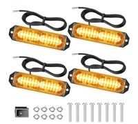 4 x 12 LED Rotativa, 12V Intermitente 48W de Advertencia Con 21 Modos Estroboscópicos IP67 Tira Para Coche Tractor Camión