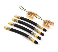 4 x 140 mm flexible de la válvula de neumático de la extensión del neumático de la rueda del camión + abrazaderas para la extensión de la válvula del camión 135 conector de extensión de la válvula 2