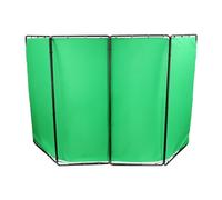 4 x 2,4 m de cuatro campos de pantalla verde, marco de fondo plegable, pantalla verde portátil Chromakey para fotografía, transmisión en vivo retratos y producción de vídeo, estable soporte de fondo