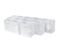 4 x 2.75 x 4.5 pulgadas, 12 unidades. Bolsas de regalo de papel extra pequeñas de alta calidad con asas, bolsas de regalo para fiestas de cumpleaños, bodas, vacaciones y todas las ocasiones, Blanco