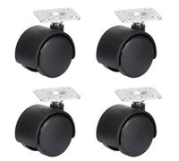 4 x 40 mm 0 5 '' Rueda giratoria PP en placa de repuesto para silla mesa muebles placa de acero resistente rotación 360 grados capacidad de carga