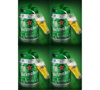 4 x 5 l Barril con grifo (de Heineken draught Keg 5%