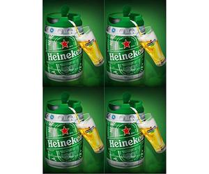 4 x 5 l Barril con grifo (de Heineken draught Keg 5%
