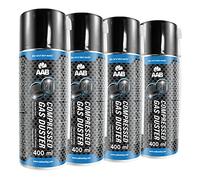 4 x AABCOOLING Spray de Aire Comprimido 400ml para Limpiar Teclados, Ordenadores, Copiadoras, Cámaras, Impresoras y Otros Equipos Eléctricos, Efectividad Limpieza sin CFC's, Eliminación de Polvo