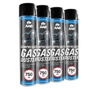 4 x AABCOOLING Spray de Aire Comprimido 750ml para Teclados, Ordenadores, Copiadoras, Cámaras, Impresoras, Efectividad Limpieza sin CFC's, Eliminación de Polvo, Limpiar PC