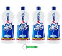 4 x ACE lejía Candeggina Più + Densa aroma fresco - Detergente blanqueador para superficies y ropa 1 litro + llavero Beni Culinari gratis