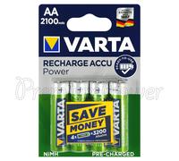 Varta - Batería Recargable (1,2 V, 2100 mAh, Nimh, precargadas, Paquete de 4 - 56706101404
