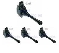 4 x bobina de encendido DELPHI para NISSAN, RENAULT CLIO IV, ESPACE V, JUKE