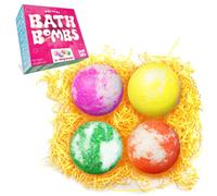 4 x bombas de baño grandes de Zimpli Gifts, perfecto para hidratar la piel, cumpleaños de gran valor, regalo de regalo, set de spa de belleza de cuidado personal