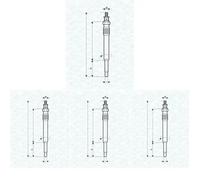 4 x Bujía de precalentamiento MAGNETI MARELLI para CITROËN, FIAT, LANCIA, 206