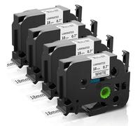 4 x Casete de Cinta Banda Tape Cassette Cinta de Etiquetado Cinta Laminada Estandar Para TZ Tape TZE-241 18mm Negro sobre Blanco Para Brother P-Touch 1000 1080 1090 1200 1230PC 1250 1280 1850 200 220