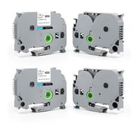 4 x Compatible para Etiquetadora Brother Etiquetadora Adhesivas Tze-231 Tze231 12mm 0.47 x 8M Compatible para Brother P-Touch Tapes Etiqueta Negro Sobre Blanco PT-H100 PT-H105 PT-D400 PT-1000 1010