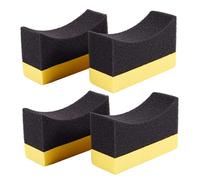 4 x Contorneado Ruedas Cepillo Esponja Herramientas Aplicador Amarillo+Negro