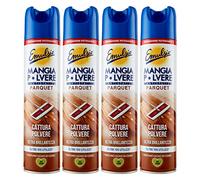 4 x Emulsio Comer Polvo El Antiestático Parquet Captura Polvo y Ultra Brillo de Madera de Cedro - 4 botellas de spray de 300 ml cada una