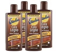 4 x Emulsio Cuidado de la Madera Crema Nutritiva con Aceite de Argán Protege Muebles de Madera 4 Botellas de 250 ml