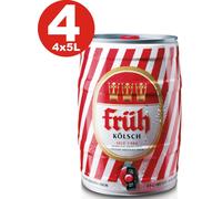 4 X FRÜH KÖLSCH 5 L Barril De Fiesta 4,8 % Vol.