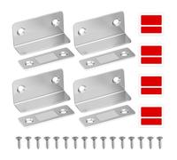 4 x Imanes para Puertas de Armario Forma L Adhesivo, Cierre Magnético Ultra Fino Forma L de Acero Inoxidable, para Adhesivo de Cocina, Imanes Puertas Armario Magnético, Pestillo Cocina, Mueble Alacena