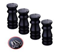 4 x Muebles de Soporte Ajustable Muebles, Patas de sofá de Aluminio, pies de Muebles de reemplazo de Metal Pies en el Armario de la Mesa, con Almohadillas de pies de Nylon, Negro, Altura 80 mm-150 mm