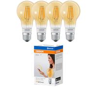 4 X Osram LED Smart + Bombilla de Filamento 5,5W E27 Oro Caliente Regulable