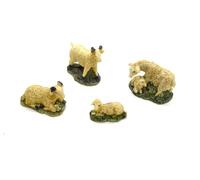4 x ovejas carneros y corderos. figuritas de navidad 6cm. conjunto de escena de natividad, figuras .animales, nacimiento de jesús. 3 reyes. oficios belén, dios. accesorios para modelos a escala