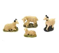 4 x ovejas carneros y corderos. figuritas de Navidad 6cm. Conjunto de Escena de Natividad, Figuras .Animales, Nacimiento de jesús. 3 Reyes. oficios belén, Dios. Accesorios para Modelos a Escala