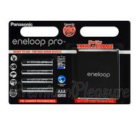 4 X Panasonic Eneloop PRO AAA 930mAh Baterías Recargables Caja De Almacenamiento