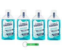 4 x Pasta del Capitano Collutorio Antiplacca - Antiplaque- enjuague bucal antiplaca, 400 ml + llavero Beni Culinari gratis