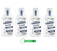 4 x Pasta del Capitano Collutorio Blanqueamiento y Denti Sensibili - Enjuague bucal dientes sensibles 400 ml + llavero gratis Beni Culinari