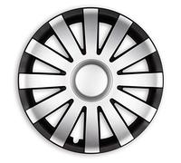 4 x Premium Diseño Tapacubos Tapacubos 'Agat' 15 Pulgadas En Negro Plata