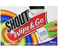 4 x Shout Wipe & Go, portátil manchas multifuncional towelettes 12 EA (5 x 6 cm cada)