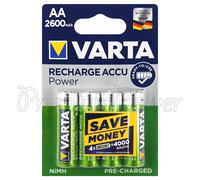 8x Varta AA Batería Mignon NiMH 2600 mAh Listo para usar 2x4er Blister 5716