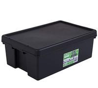4 x Wham Bam Heavy Duty reciclado Caja - 36 l, con Tapa - 59,5 x 39 x 21,5 cm - Negro